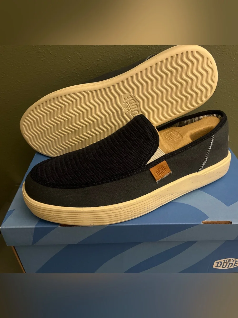 Hey Dude Men's navy Slip-On Shoes size 11 New in box.